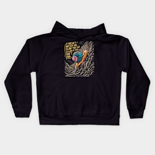 Resilient Journey: Inspirational Snail Climbing Hill Kids Hoodie